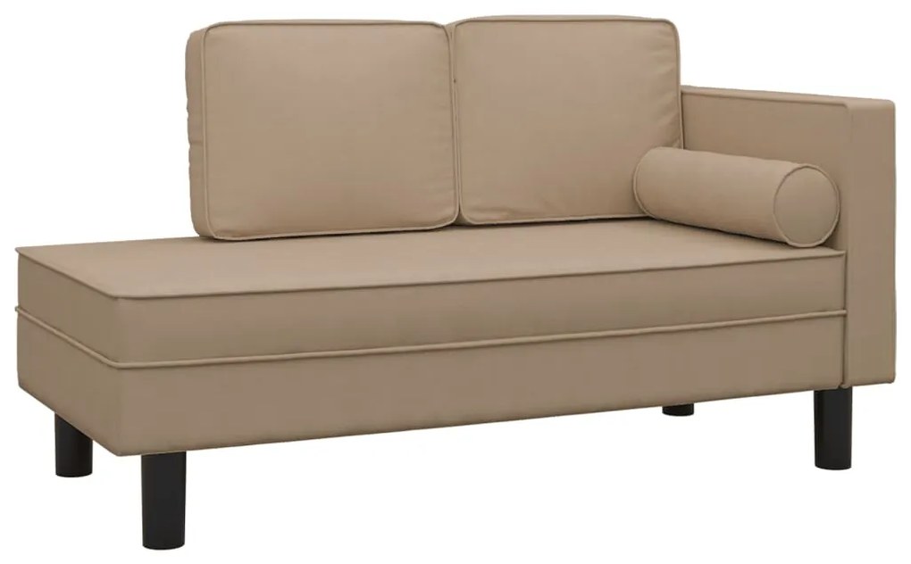 340701 vidaXL Кушетка с възглавници и болстер капучино изкуствена кожа