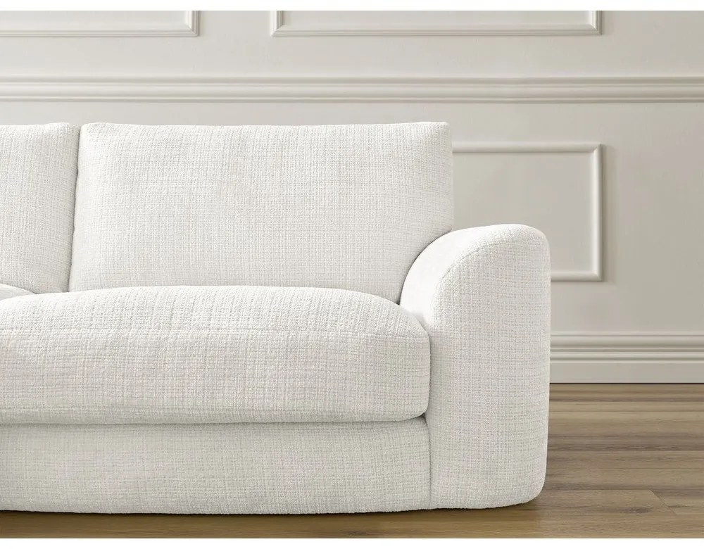 Бял шенилов ъглов диван (ляв ъгъл) Leonore – Bobochic Paris