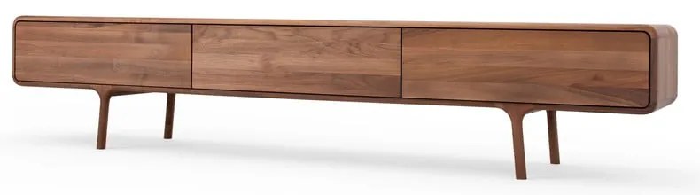 Кафява маса за телевизор от масивен орех 220x45x45 cm Fawn – Gazzda