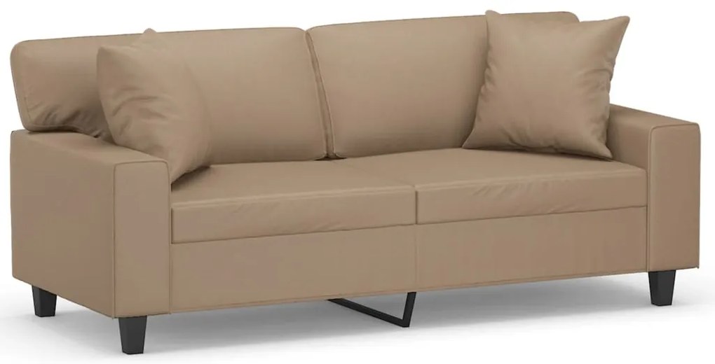 3200870 vidaXL 2-местен диван с декоративни възглавници капучино 140 см