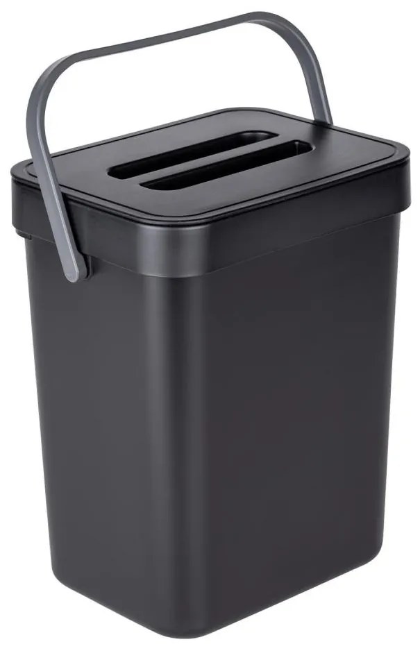 WENKO 55027100 - Кош за отпадъци BLACK OUTDOOR KITCHEN 19x24 cm черен/сив/прозрачен