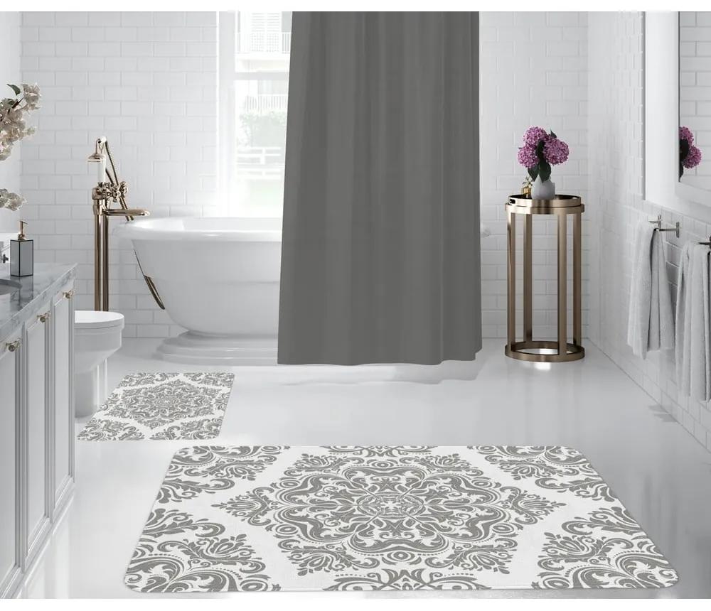 Бяло-сиви постелки за баня в комплект от 2 бр. - Oyo Concept