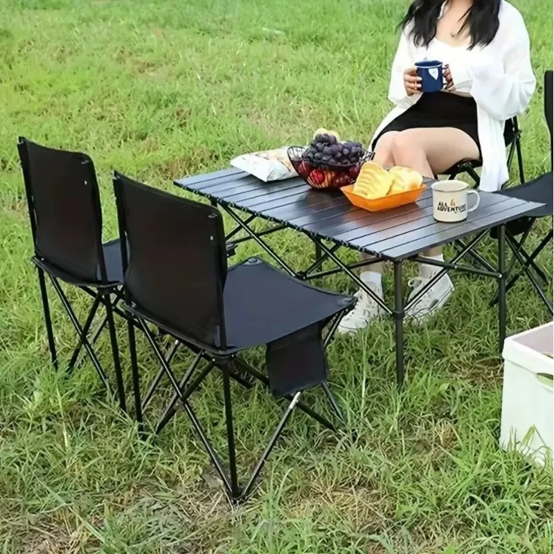 Сгъваем риболовен стол с калъф за съхранение Кремообразно