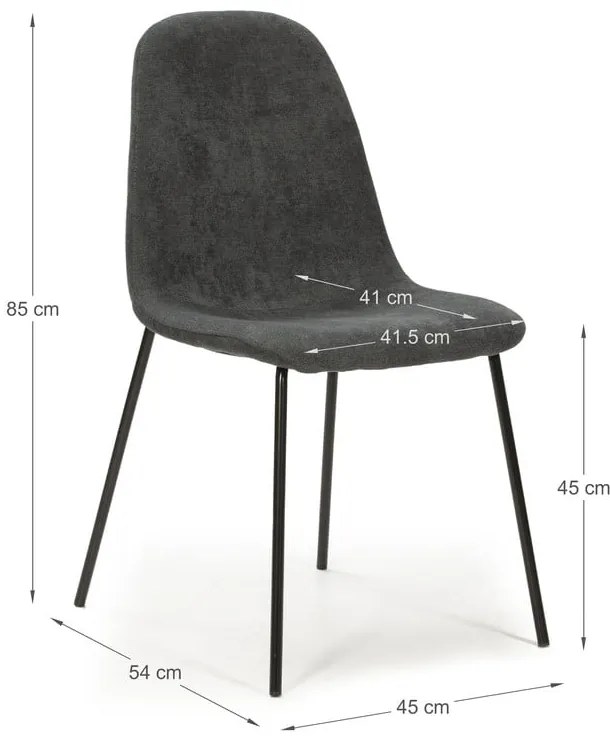 Тъмносиви трапезни столове в комплект от 4 бр. Renne – Marckeric