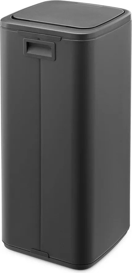 Тъмносиво стоманено кошче за боклук отваряне с докосване 30 l Bo Touch – Brabantia