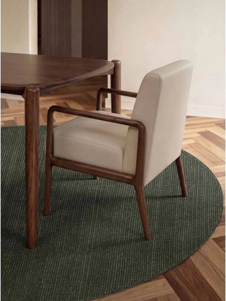 Тъмнозелен ръчно изработен вълнен кръгъл килим ø 160 cm Greenwich – Ted Baker