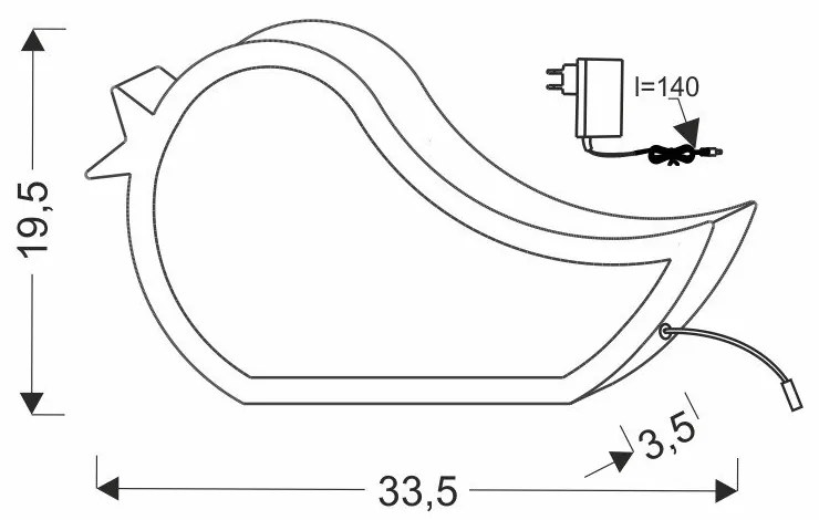 Синя бебешка лампа Bird - Candellux Lighting