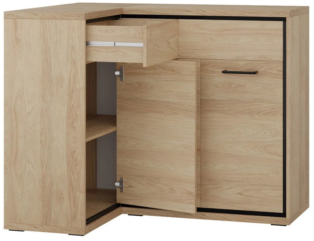 Ъглов Бюфет Mediolan 15K-Natural-Left-With foot