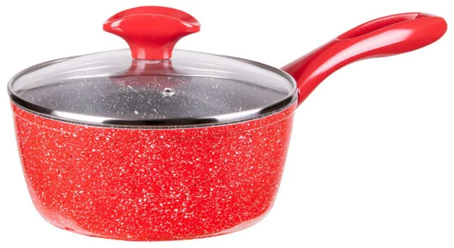 Касерола с капак ZEPHYR Red Passion ZP 4421 E18, 1.6 литра, 18х8 см, Мраморно покритие, Индукция, Червен
