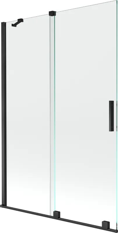 Mexen Velar душ параван 2-крилен плъзгащ се 120 x 150 см, прозрачен, черен - 896-120-000-01-70