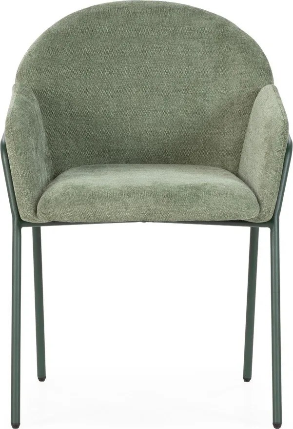 Зелени тапицирани трапезни столове в комплект 2 бр. Aslin – MOME