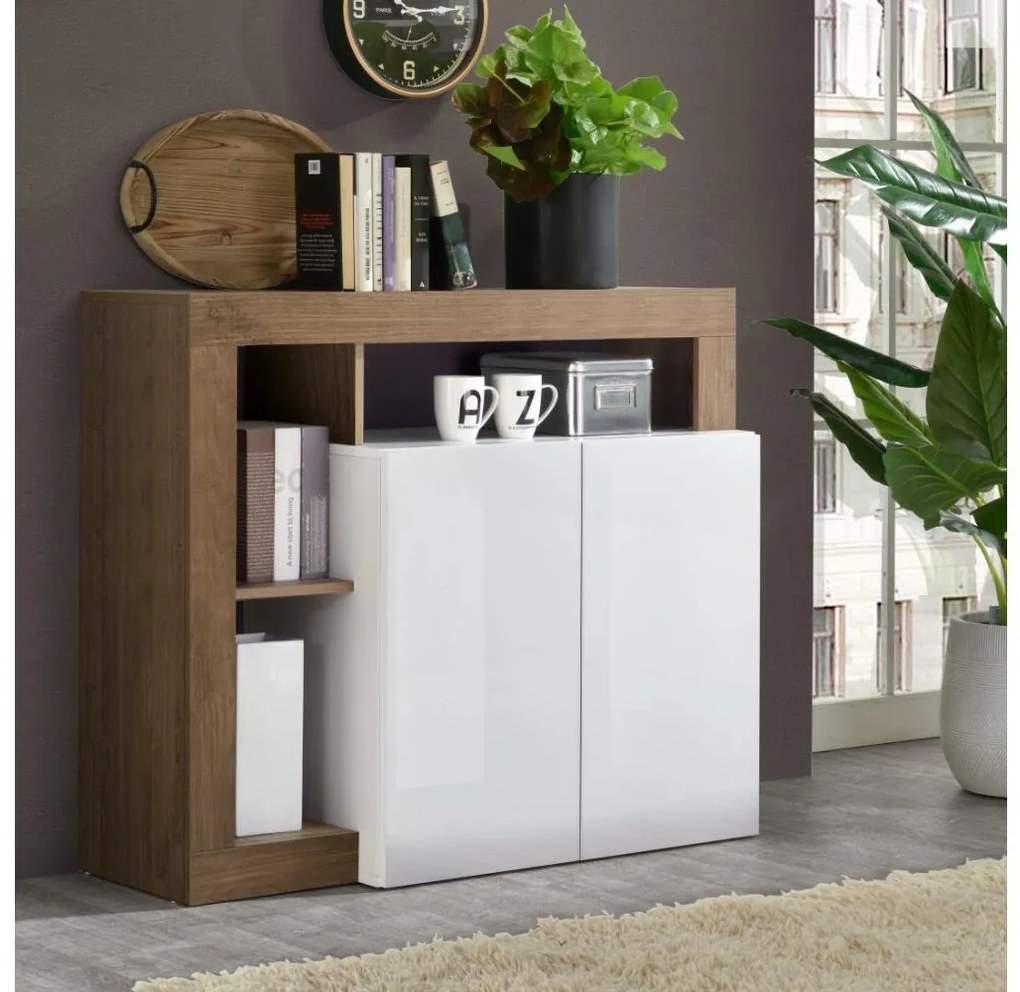 Комод LENOR бял/дъб