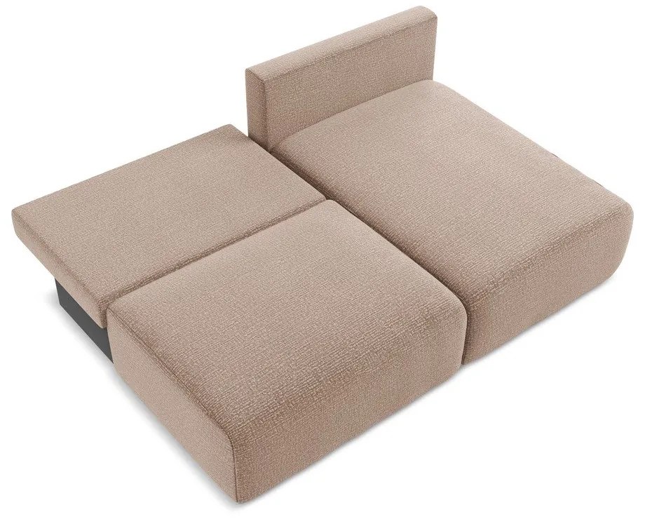 Светлокафяв разтегателен ъглов диван с място за съхранение (десен ъгъл) Kalena – Makamii