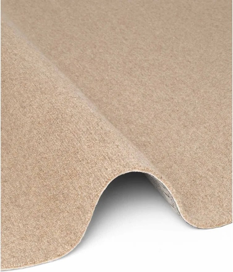 Ръчно изработен вълнен кръгъл килим в естествен цвят ø 160 cm Puristic Knots – Elle Decoration