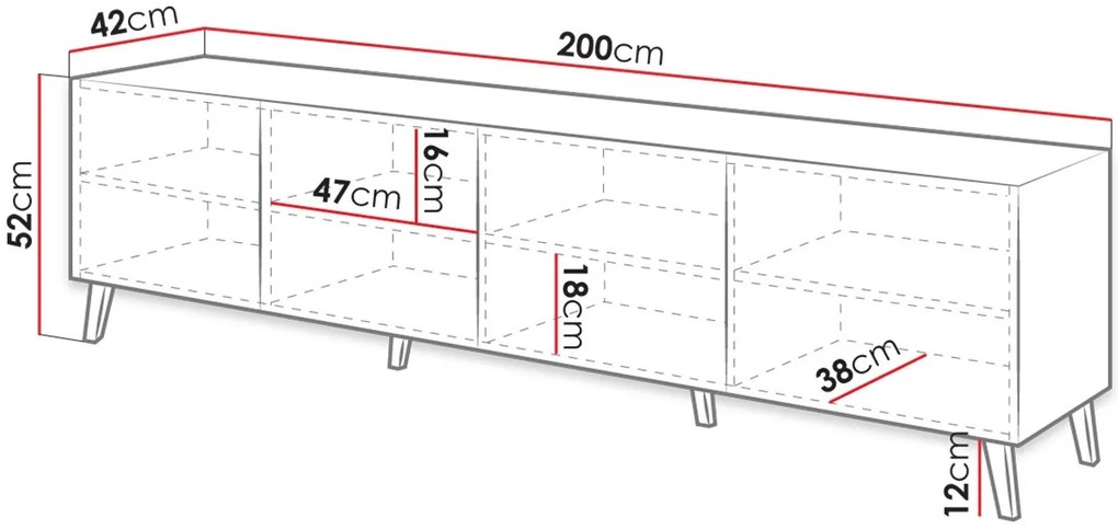 TV шкаф Abeto Plus-White