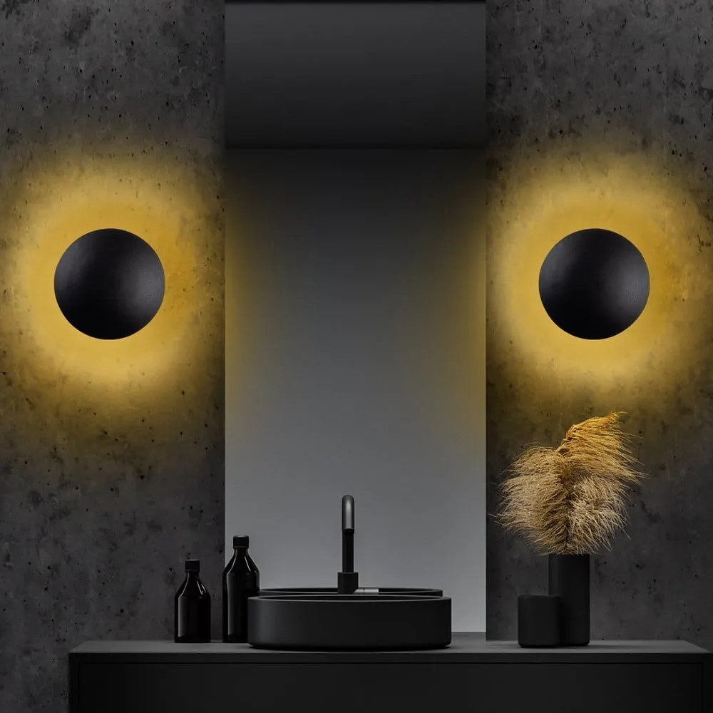 Черна/в меден цвят LED стенна лампа ø 25 cm Yosma – Opviq lights