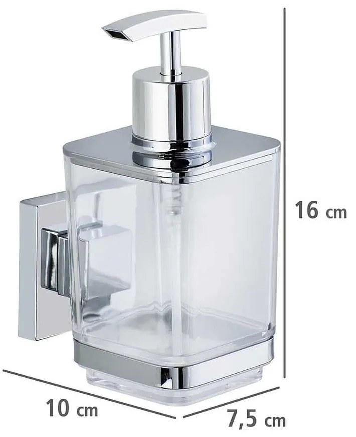 Самозалепващ пластмасов комплект аксесоари за баня в лъскаво сребристо Quadro – Wenko