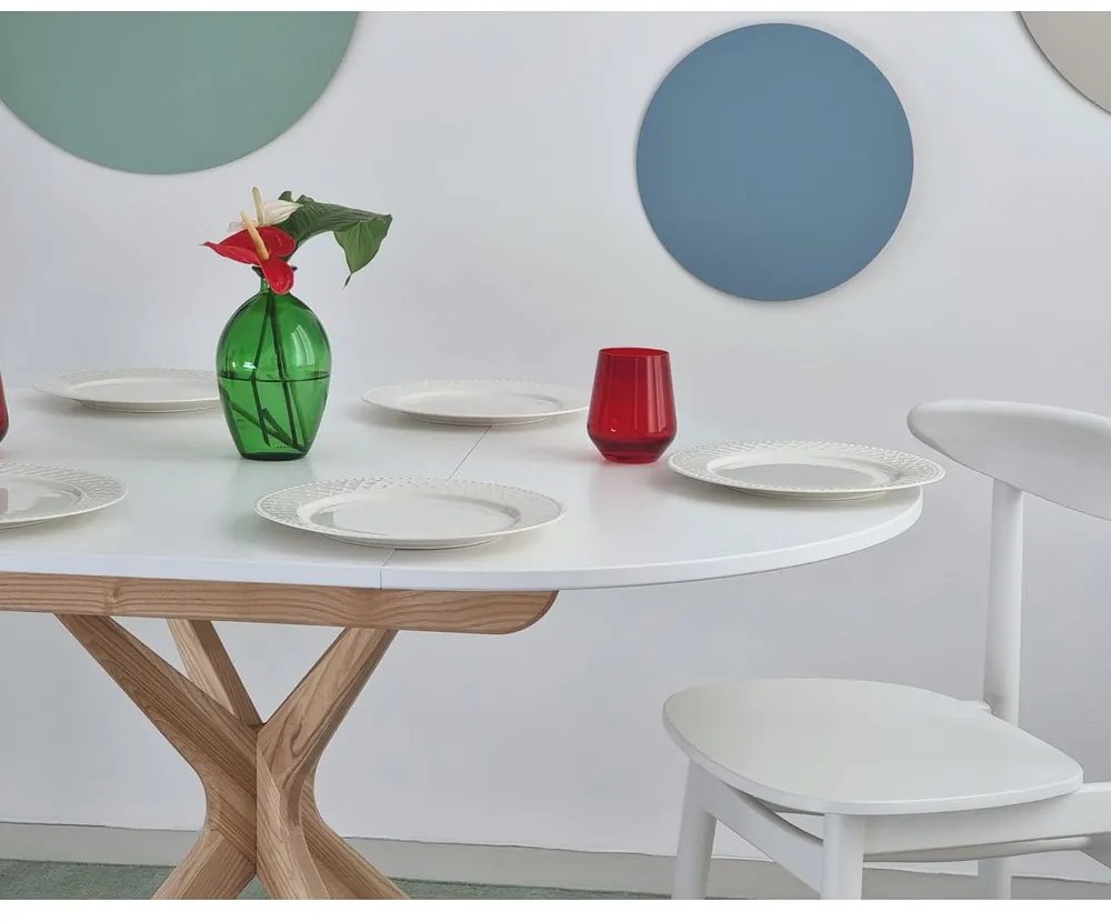 Кръгла сгъваема трапезна маса с допълнителна плоча ø 90 cm Jubi – Ragaba