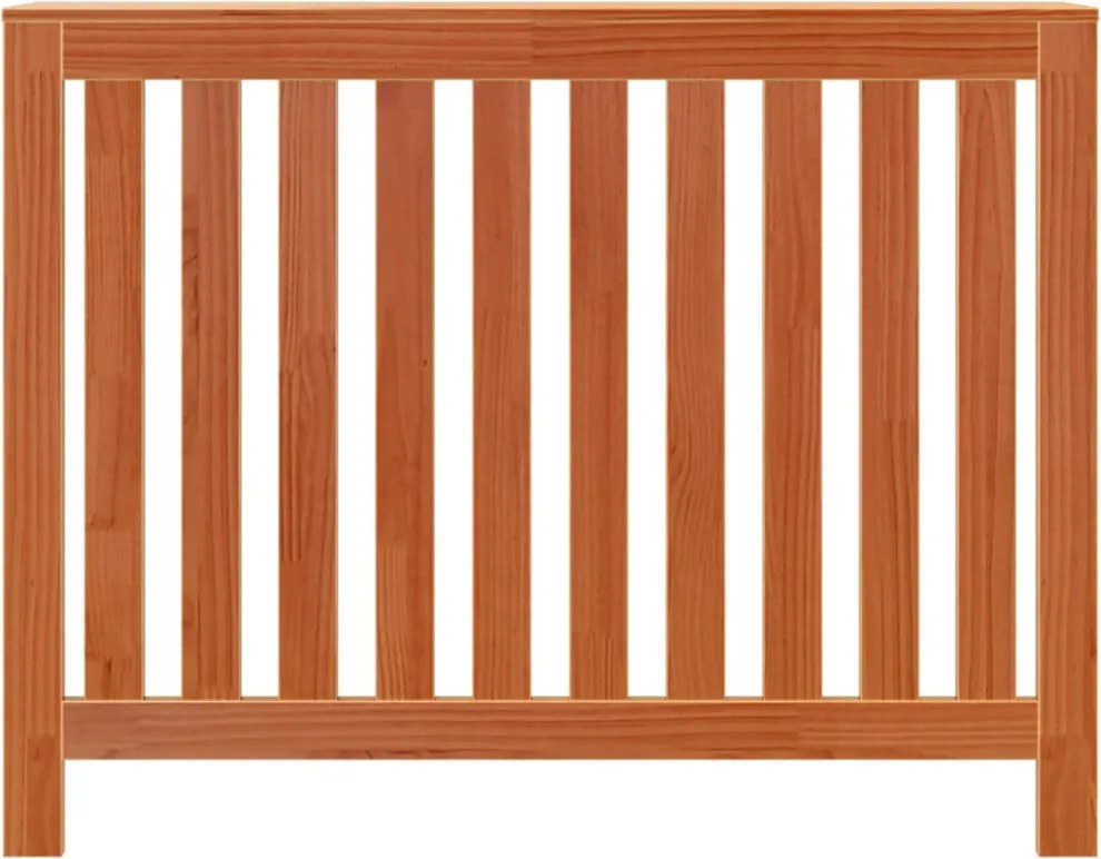 Параван за радиатор восъчнокафяв 108,5x19x84 см бор масив