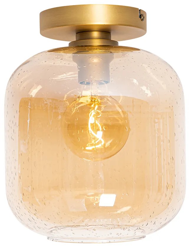 Смарт плафон месинг и кехлибарено стъкло вкл. WiFi G95 - Zuzanna