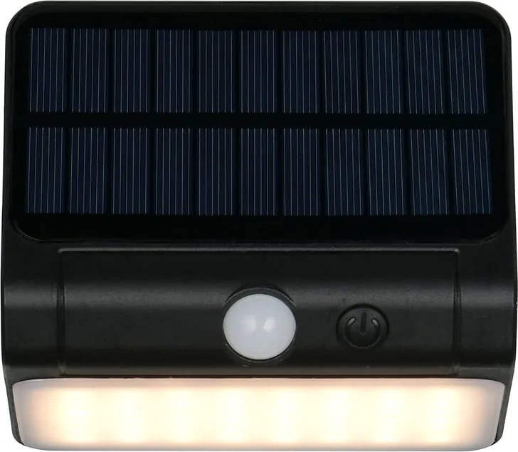 LED стенно външно осветително тяло със соларен панел (височина 12 cm) Olinda – Reality