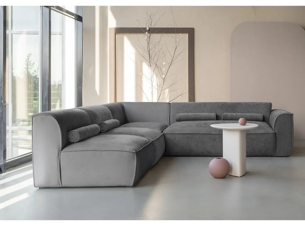 Сив ъглов диван (ляв ъгъл) Flex Felix – Miuform