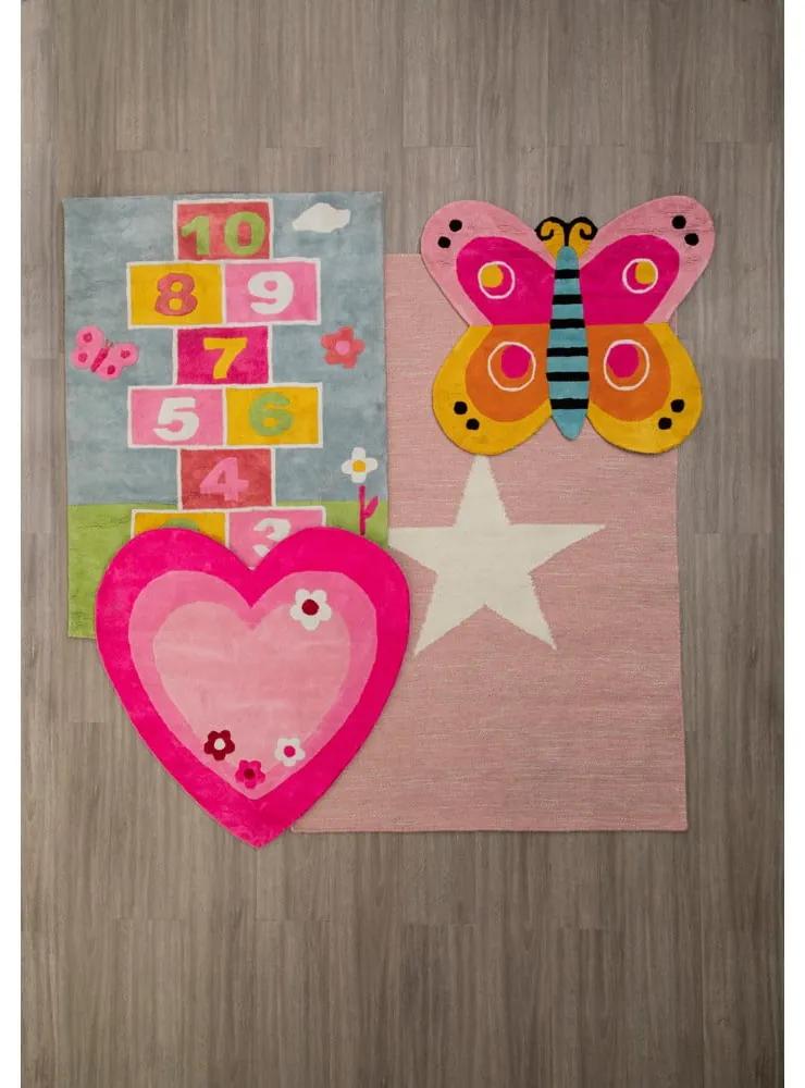 Розов детски килим 100x100 cm Love Heart - Premier Housewares