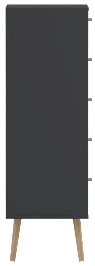 Антрацитен висок скрин 50x120 cm Bodo - Tvilum