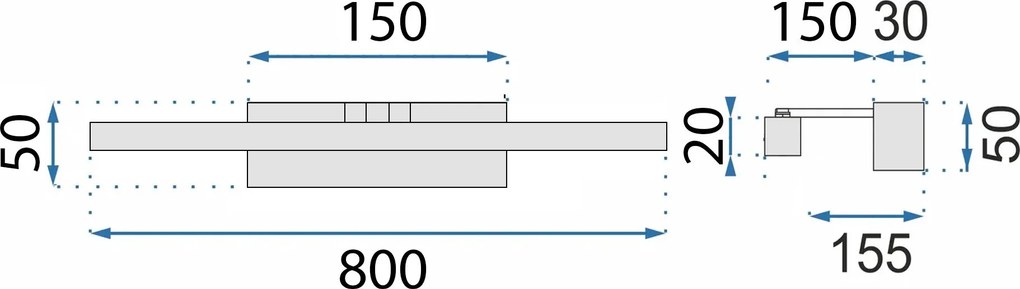 Stenen LED aplik za banya APP1865-1W 80 cm BRUSH GOLD