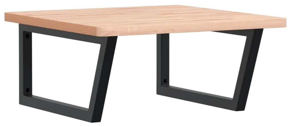 3302503 vidaXL Стенен рафт за мивка, стомана и масивно дърво бук