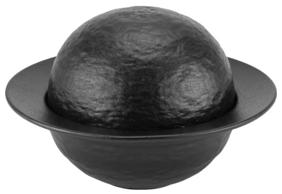 Horecano - Керамична купа за презентация с капак ф16,5xh10см ATLAS BLACK-(HC-56760)