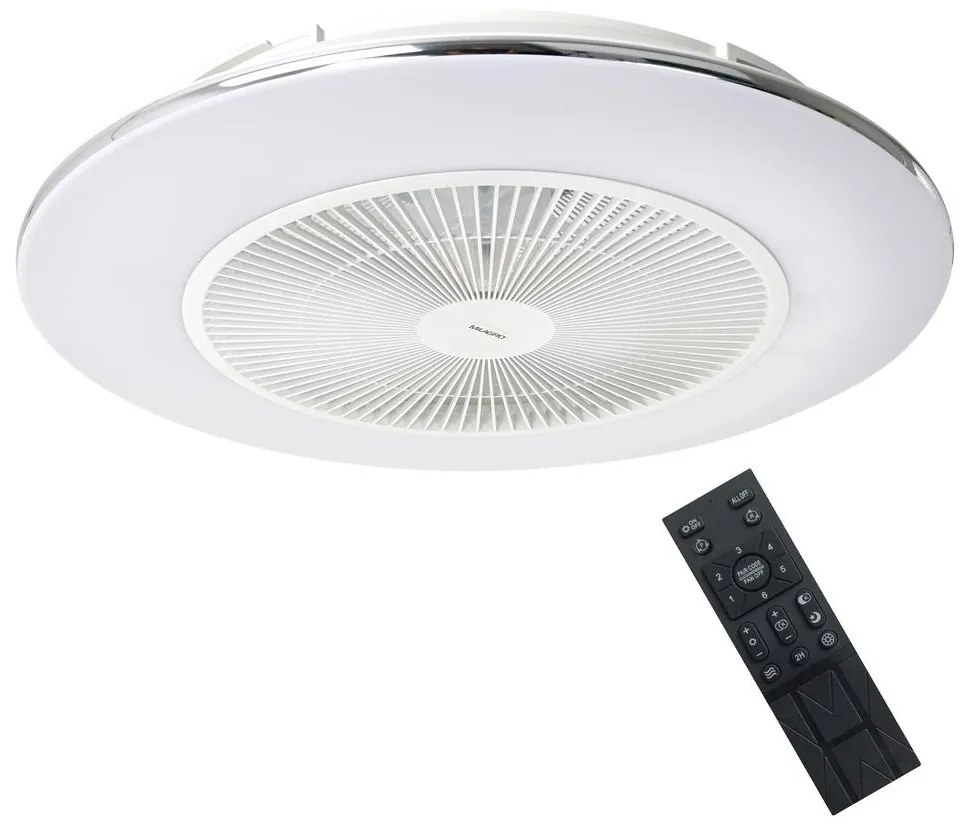 LED Димируема лампа с вентилатор ARIA LED/38W/230V бяла + д.у.