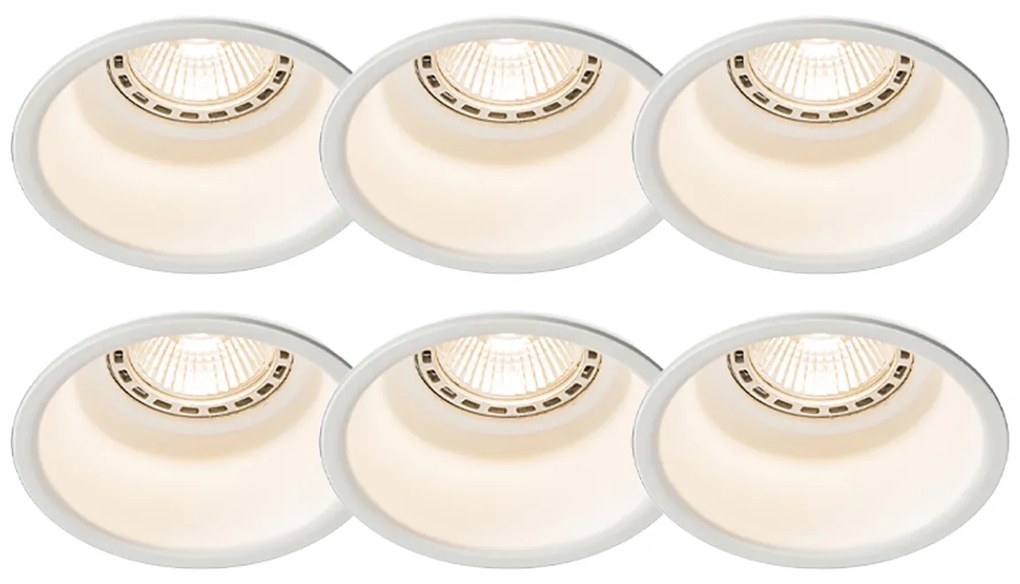 Комплект от 6 модерни вградени прожектори бели - Dept
