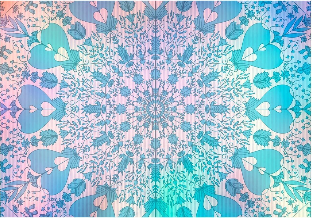 Самозалепващ се фототапет - Girly Mandala (Blue) - 245x175