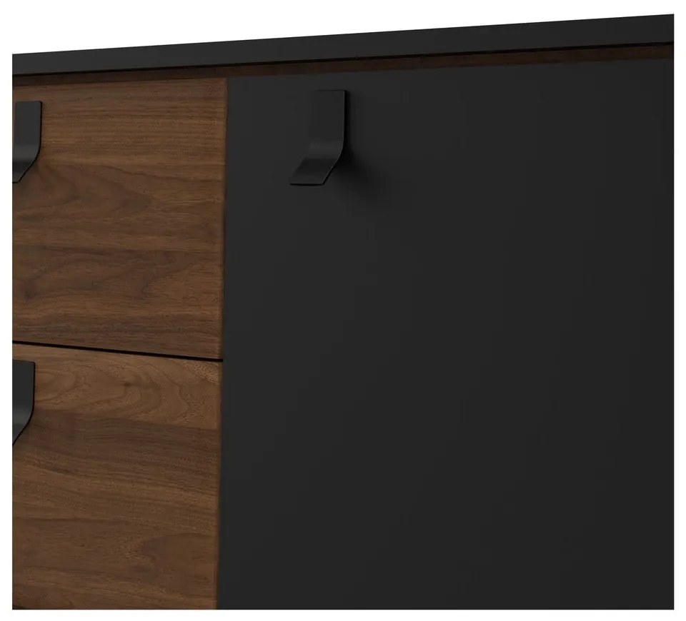 Черен скрин от декор от орех 150x72x40 cm Ry – Tvilum