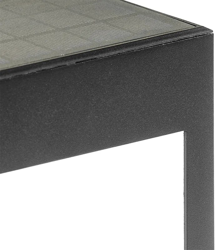 Външна подова лампа черна 40 см с димираща светлина и сензор на слънчева енергия - Charlotte