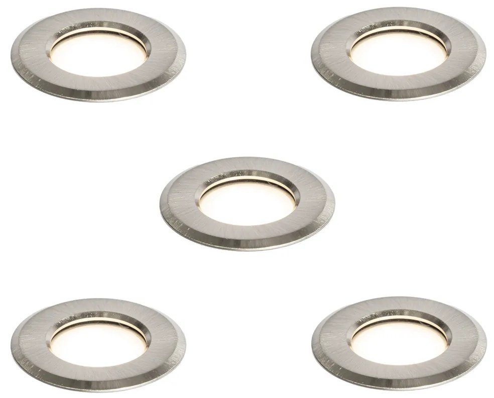 Комплект от 5 модерни наземни прожектора алуминий с LED IP67 - Linsey