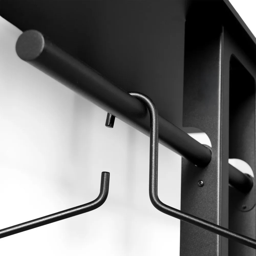 Черна стоманена стенна закачалка с рафт 100 cm Luno Large – Spinder Design