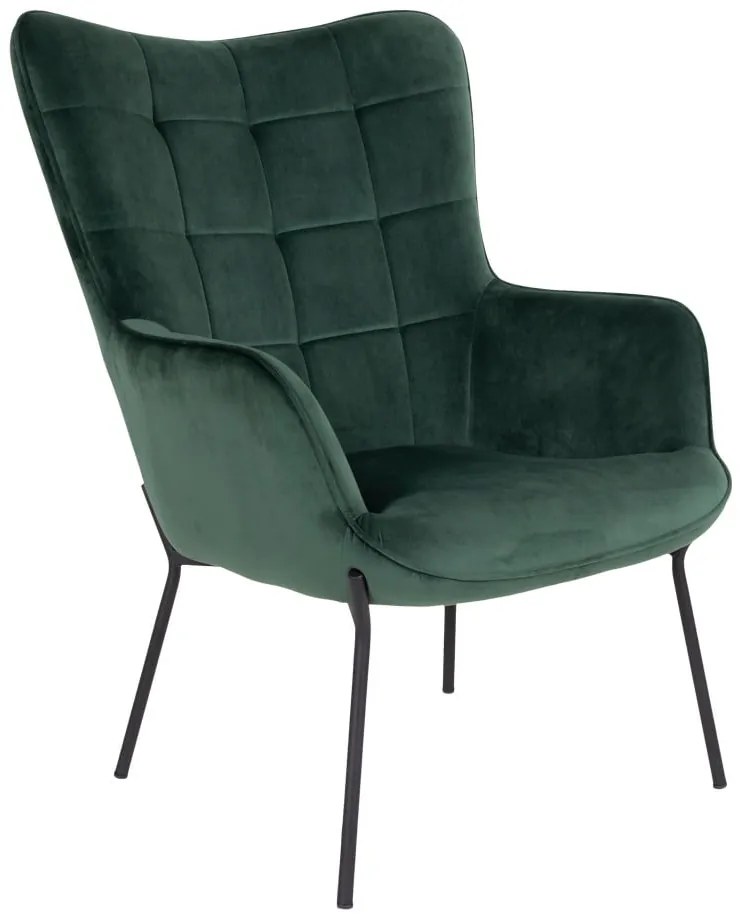 Зелено кадифено кресло Glasgow – Bonami Essentials