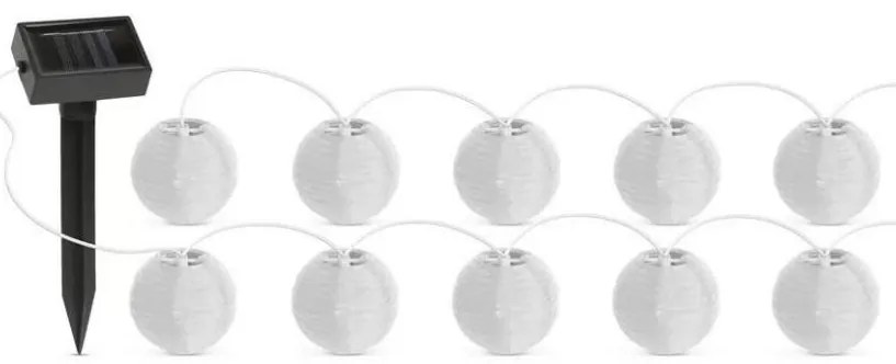 LED соларен гирлянд 10xLED/1,2V 300mAh 3,7m IP44 студена бяла светлина