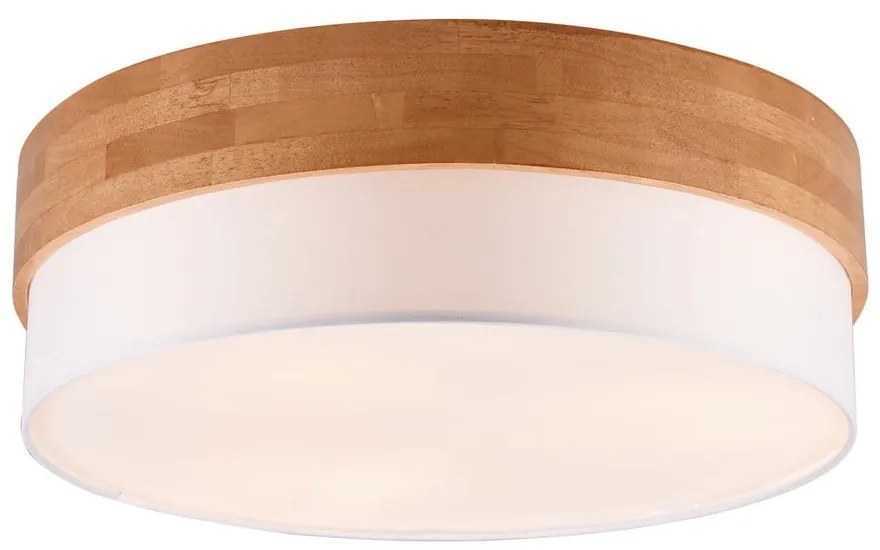 Бяло и естествено осветително тяло за таван с текстилен абажур Seasons – Trio