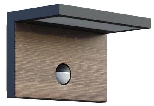 LED Екстериорна лампа със сензор NATURA LED/12W/230V 4000K IP54 кафяв/антрацит