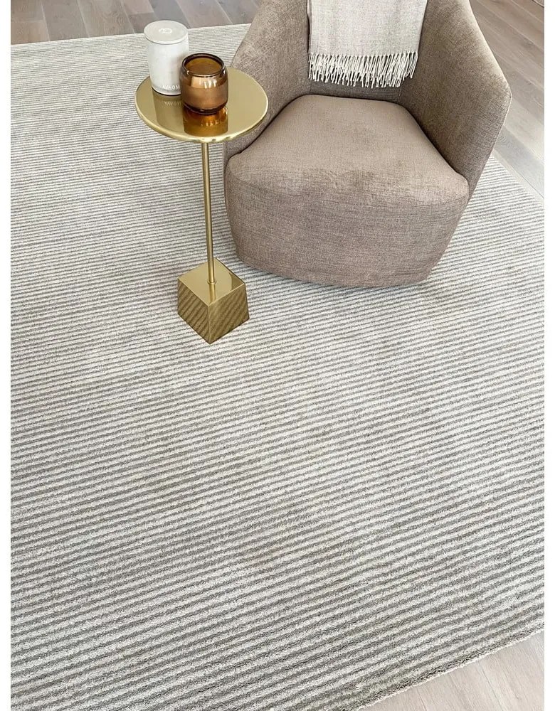 Кремав вълнен килим 160x240 cm Calisia M Ribs – Agnella