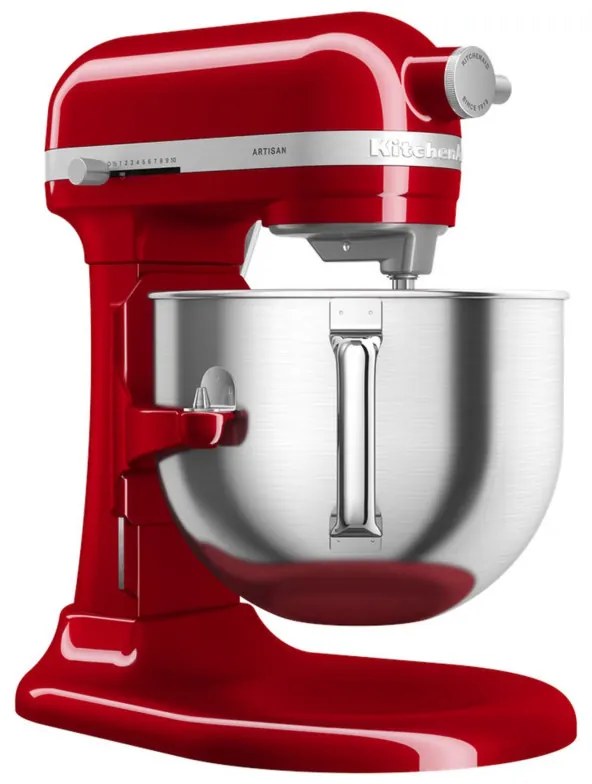 Планетарен миксер KitchenAid Artisan 5KSM70SHXEER, 375 W, 6.6 л, 11 скорости, 67 точки на допир, Повдигане на купата, Специална скорост Fold, Flex Edge, Червен