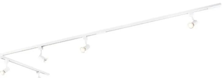 Модерна релсова система с 5 прожектори 1-фазен бяла - Jeany