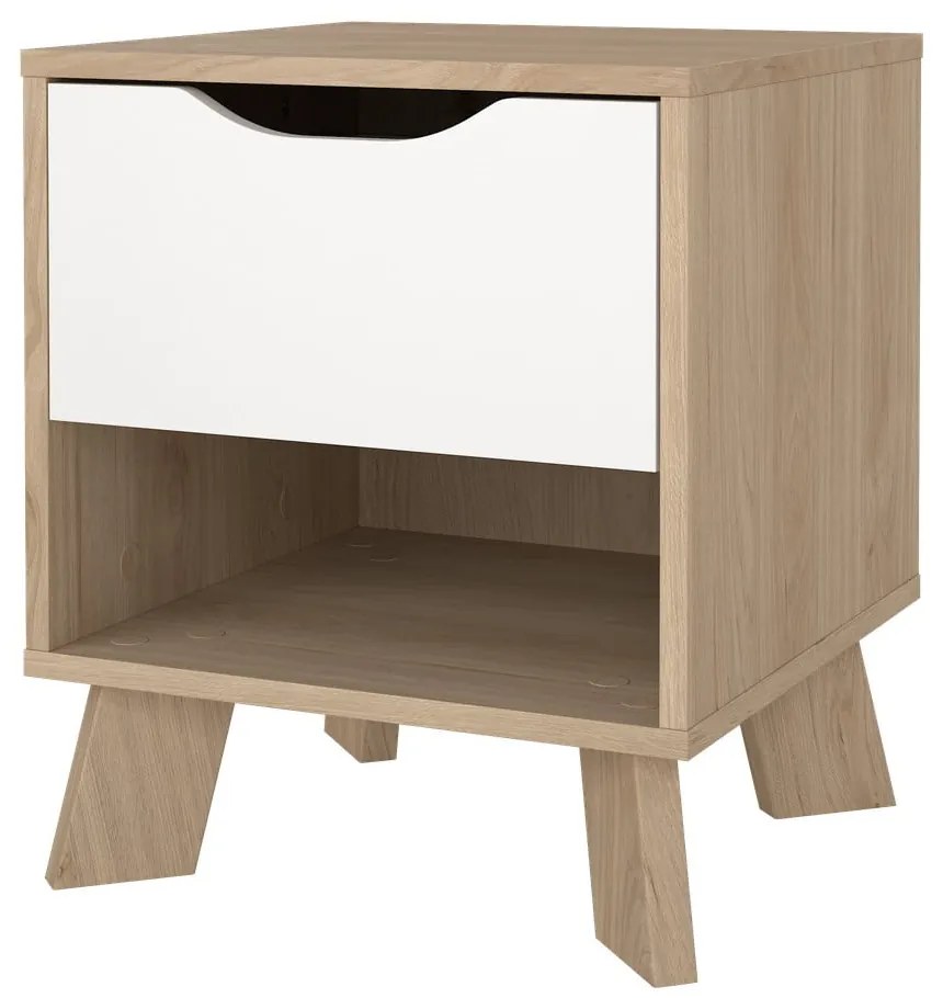 Нощно шкафче в бял и естествен цвят Ikast – Tvilum