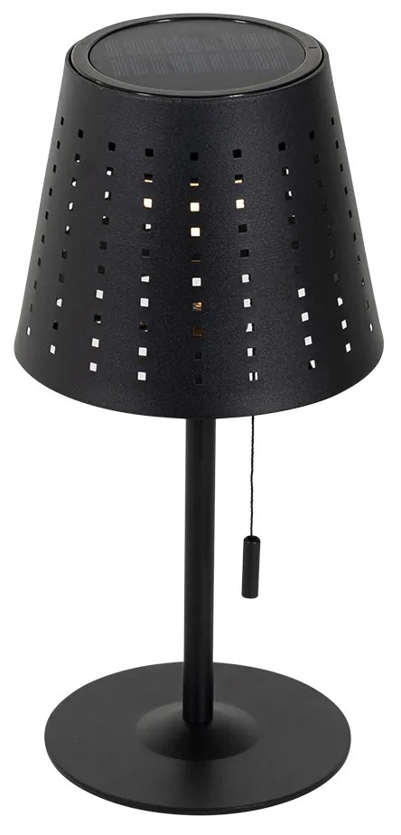 Външна настолна лампа черна с LED 3-степенна димируема акумулаторна и слънчева - Ferre