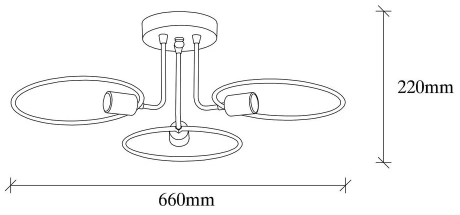 Черно осветително тяло за таван Circle – Opviq lights