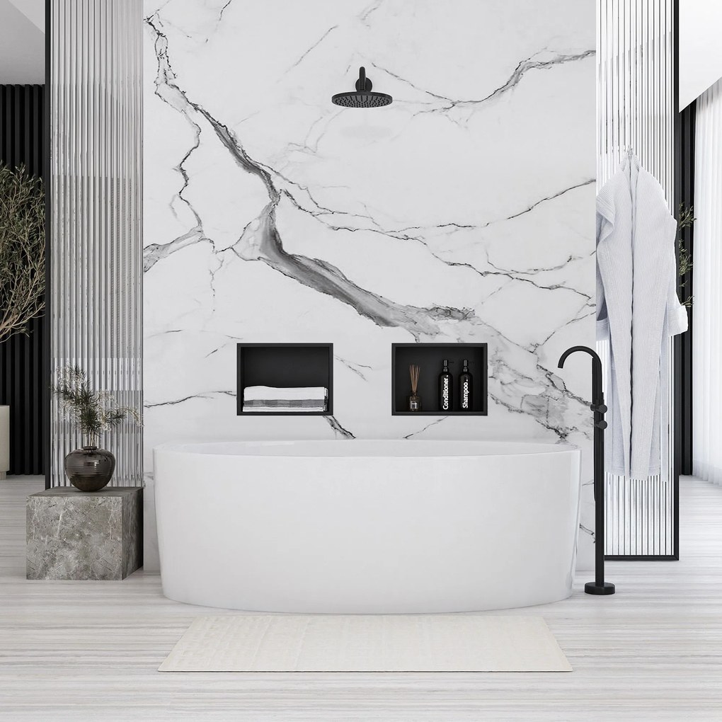 Вграден рафт за баня  30x30 matte black