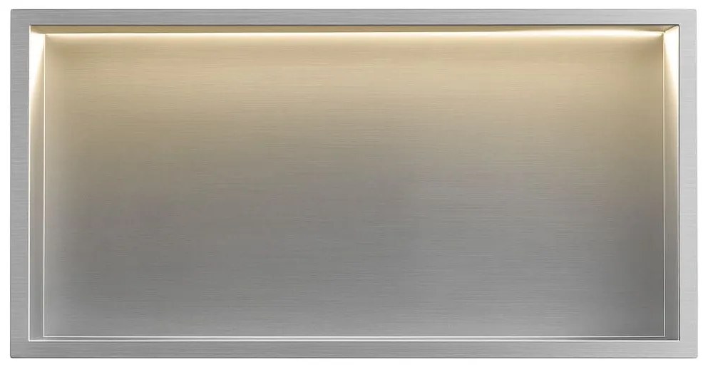 Вграден рафт за баня LED 30x60 steel brush
